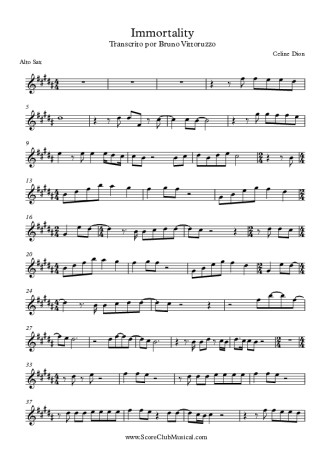 Céline Dion  score for Alto Saxophone