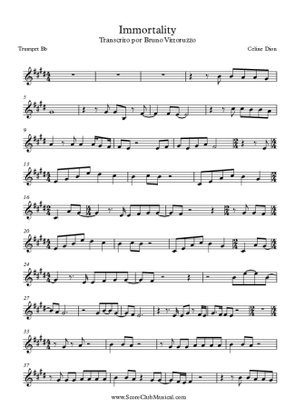 Céline Dion  score for Trumpet
