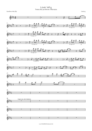 Century Lover Why score for Alto Saxophone