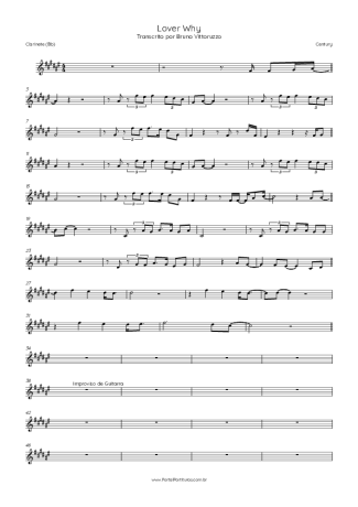 Century Lover Why score for Clarinet (Bb)