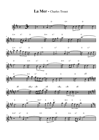 Charles Trenet  score for Alto Saxophone