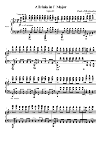 Charles Valentin Alkan Alleluia Opus 25 In F Major score for Piano