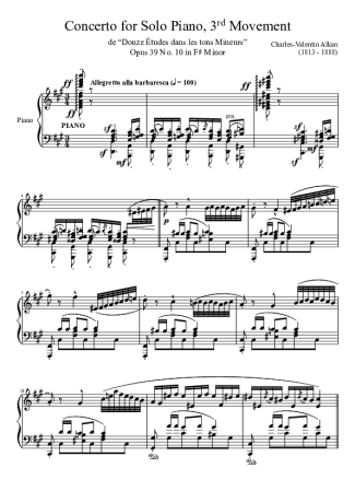 Charles Valentin Alkan  score for Piano