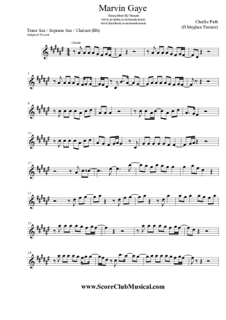 Charlie Puth  score for Tenor Saxophone Soprano (Bb)
