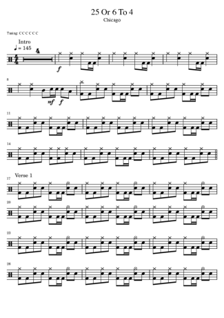 Chicago  score for Drums