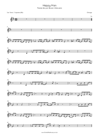 Chicago Happy Man score for Tenor Saxophone Soprano (Bb)