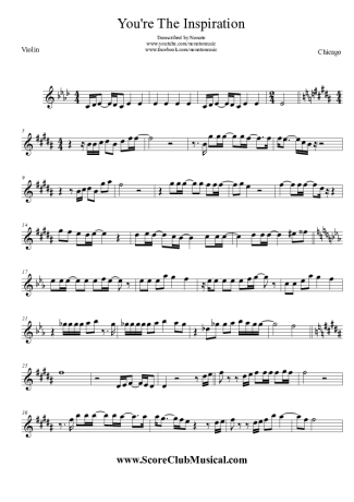 Chicago You're the Inspiration score for Violin