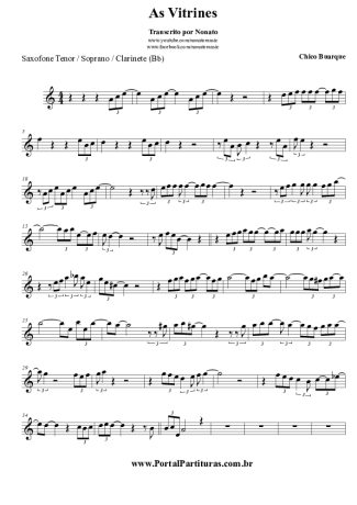 Chico Buarque  score for Tenor Saxophone Soprano (Bb)