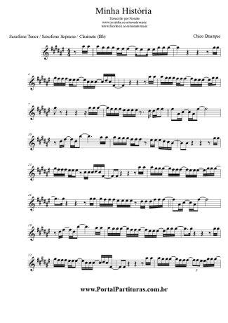 Chico Buarque Minha História score for Clarinet (Bb)