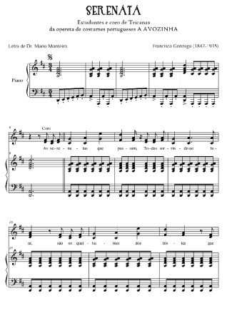 Chiquinha Gonzaga Serenata (A Vovozinha) score for Piano