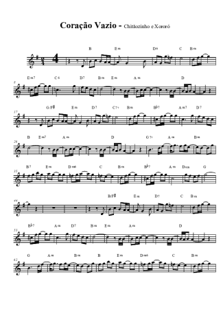 Chitãozinho e Xororó Coração Vazio score for Tenor Saxophone Soprano (Bb)