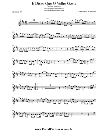 Chitãozinho e Xororó É Disso Que O Velho Gosta score for Clarinet (C)