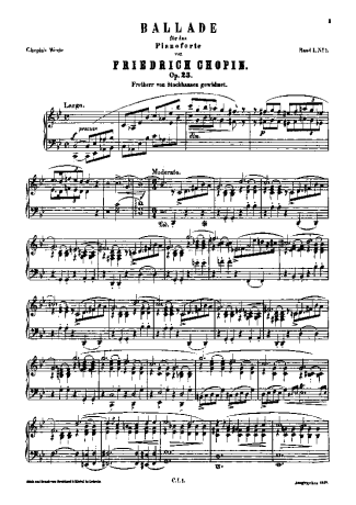 Chopin Ballade No.1 Op.23 score for Piano