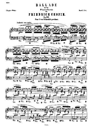 Chopin Ballade No.4 Op.52 score for Piano