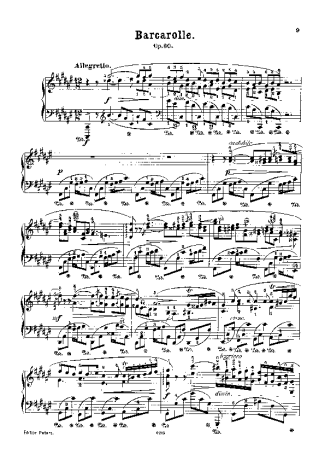 Chopin Barcarolle Op.60 score for Piano