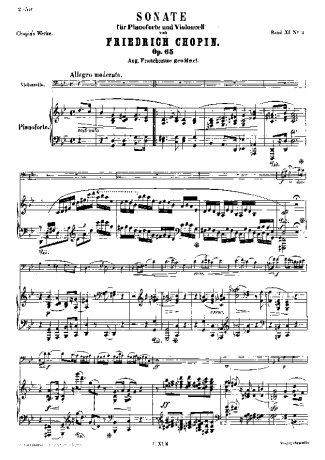 Chopin Cello Sonata Op.65 score for Piano