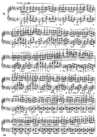 Chopin Étude 8 Op. 25 score for Piano