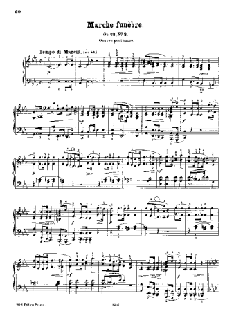Chopin Marche Funèbre Op.72 No.2 score for Piano