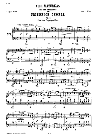 Chopin Mazurkas Op.17 score for Piano