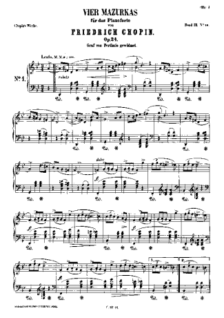 Chopin Mazurkas Op.24 score for Piano