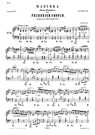 Chopin Mazurkas Op.67 score for Piano
