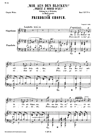 Chopin Mir Aus Den Blicken score for Piano