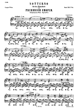 Chopin  score for Piano