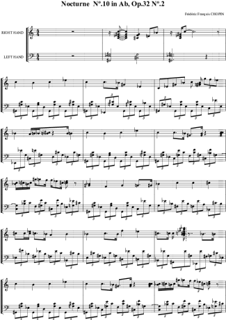 Chopin Noturno em Ab no.10 Op.32 no.2 score for Piano