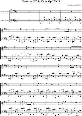 Chopin Noturno em Cm no.07 Op.27 no.1 score for Piano