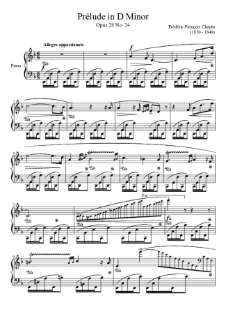 Chopin Prelúdio No 24 score for Piano