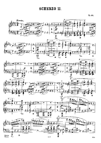 Chopin Scherzo No.2 Op.31 score for Piano