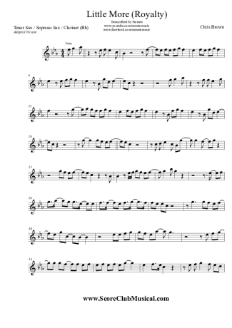 Chris Brown  score for Tenor Saxophone Soprano (Bb)