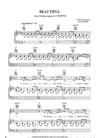 Christina Aguilera  score for Piano