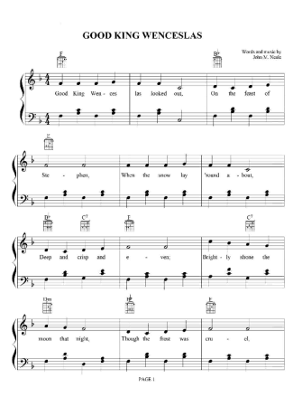 Christmas Songs (Temas Natalinos) Good King Wenceslas score for Piano