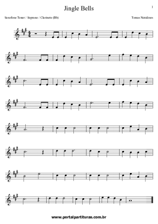 Christmas Songs (Temas Natalinos)  score for Clarinet (Bb)