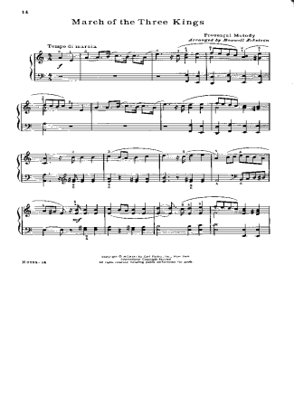 Christmas Songs (Temas Natalinos) March Of The Three Kings score for Piano