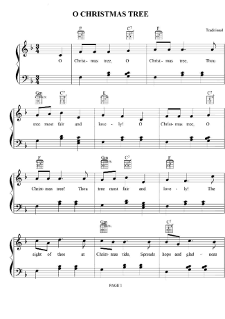 Christmas Songs (Temas Natalinos) O Christmas Tree score for Piano