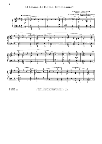 Christmas Songs (Temas Natalinos) O Come O Come Emmanuel score for Piano