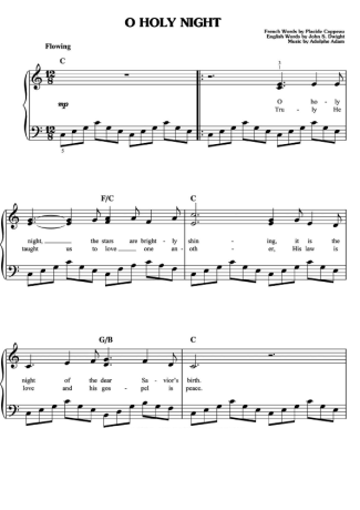Christmas Songs (Temas Natalinos) O Holly Night score for Piano