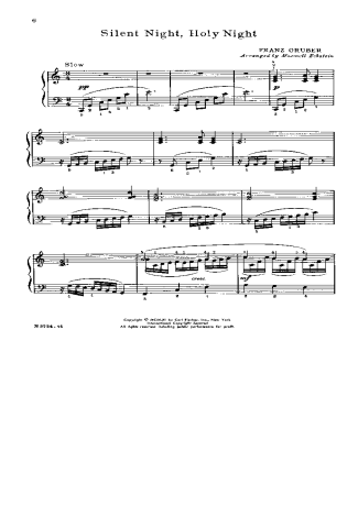 Christmas Songs (Temas Natalinos) Silent Night Holy Night score for Piano