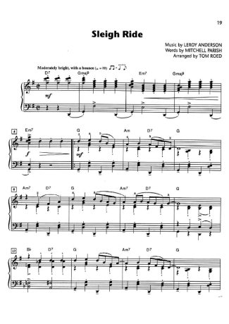 Christmas Songs (Temas Natalinos) Sleigh Ride score for Piano