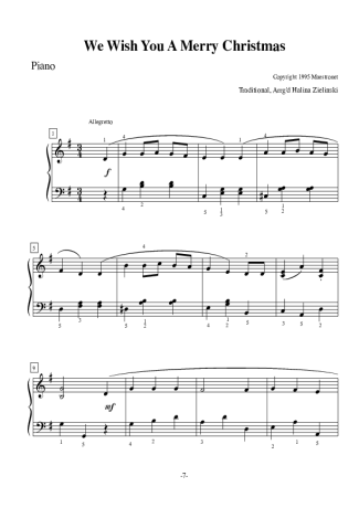 Christmas Songs (Temas Natalinos) We Wish You a Merry Christmas score for Piano