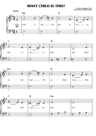 Christmas Songs (Temas Natalinos) What Child Is This (V2) score for Piano