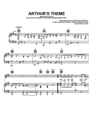 Christopher Cross  score for Piano