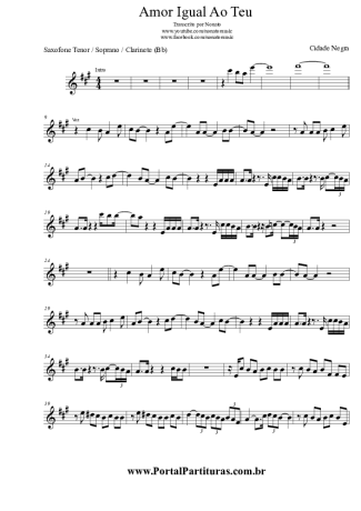 Cidade Negra  score for Tenor Saxophone Soprano (Bb)