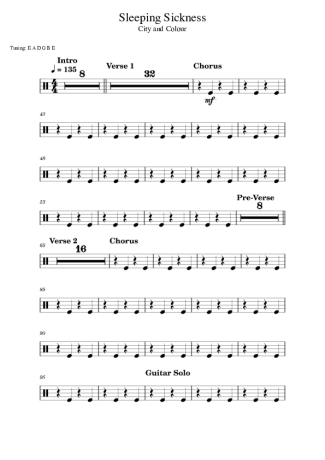 Score for Drums