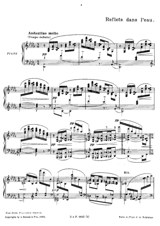 Claude Debussy Images, 1ere Série score for Piano