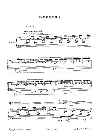 Claude Debussy Khamma score for Piano
