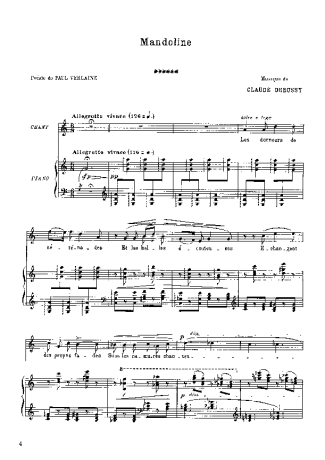 Claude Debussy Mandoline score for Piano