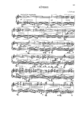 Claude Debussy Rêverie score for Piano